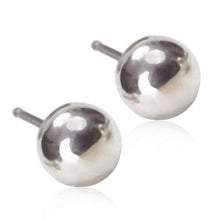 Load image into Gallery viewer, Silver Ball (3-5mm) Titanium Earrings: Plain Silver / 3mm