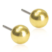 Load image into Gallery viewer, Gold Ball (3-5mm) Titanium Earrings : Plain Gold / 3mm