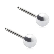 Load image into Gallery viewer, Silver Ball (3-5mm) Titanium Earrings: Plain Silver / 3mm