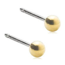 Load image into Gallery viewer, Gold Ball (3-5mm) Titanium Earrings : Plain Gold / 3mm