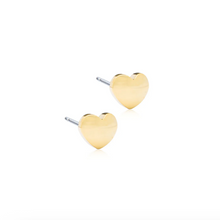 Load image into Gallery viewer, Blomdahl Heart 5mm Earrings – Gold, Silver, and Black | Safe, Stylish, Skin-Friendly
