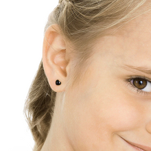 Load image into Gallery viewer, Blomdahl Heart 5mm Earrings – Gold, Silver, and Black | Safe, Stylish, Skin-Friendly