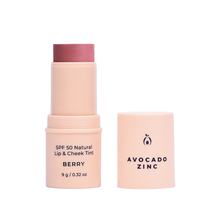 Load image into Gallery viewer, Avocado Zinc – SPF 50 Natural Lip & Cheek Tint – Berry - Facial Impressions