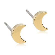Load image into Gallery viewer, Gold Moon (8mm) Titanium Earrings: Gold / 8mm