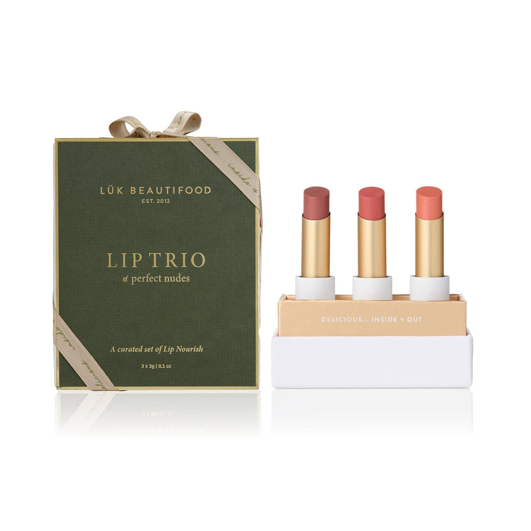 Luk Beautifood Lip Nourish™ Trio – Nude, Pink and Peach (Christmas 2025 Limited Edition)