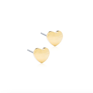 Blomdahl Heart 5mm Earrings – Gold, Silver, and Black | Safe, Stylish, Skin-Friendly