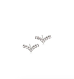 Brilliance Wing 8mm Earrings – Gold & Silver Titanium | Blomdahl