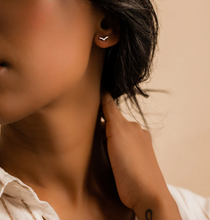 Load image into Gallery viewer, Brilliance Wing 8mm Earrings – Gold &amp; Silver Titanium | Blomdahl
