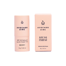 Load image into Gallery viewer, Avocado Zinc – SPF 50 Natural Lip &amp; Cheek Tint – Berry - Facial Impressions
