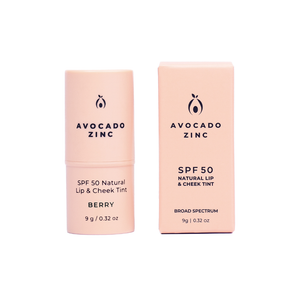 Avocado Zinc – SPF 50 Natural Lip & Cheek Tint – Berry - Facial Impressions