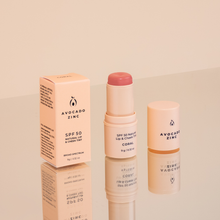 Load image into Gallery viewer, Avocado Zinc – SPF 50 Natural Lip &amp; Cheek Tint – Coral - Facial Impressions

