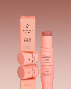 Avocado Zinc – SPF 50 Natural Lip and Cheek Tint – Rose - Facial Impressions