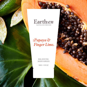 Earth:en Balancing moisturiser, Papaya & Finger Lime | 100g - Facial Impressions