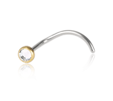 Nose Stud - Gold Titanium Crystal - Facial Impressions