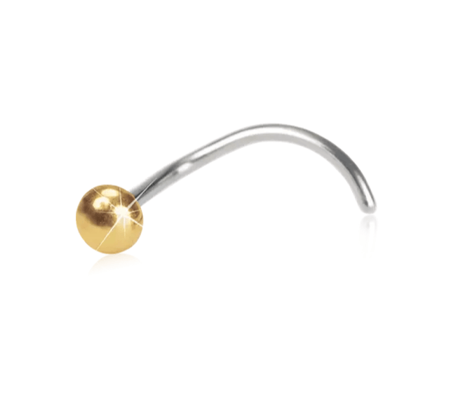 Nose Stud Gold Titanium - Plain Ball - Facial Impressions