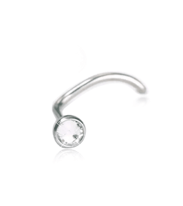 Nose Stud - Silver Titanium Crystal - Facial Impressions